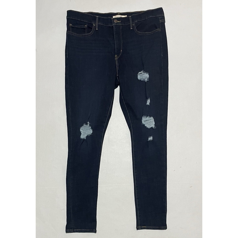 Levi's 311 Jeans Womens 33 X 30 Dark Denim Distressed Shaping‎ Skinny Mid Rise